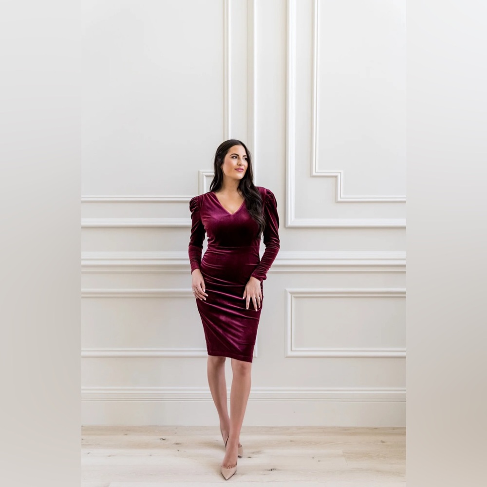 Rachel Parcell Burgandy Velvet Dress XS